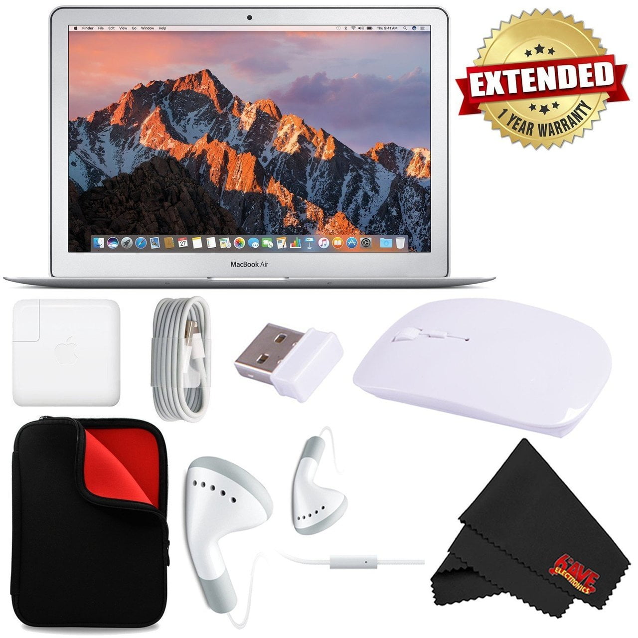 Apple 13.3" MacBook Air 256GB SSD MQD42LL/A + MicroFiber Cloth + 2.4