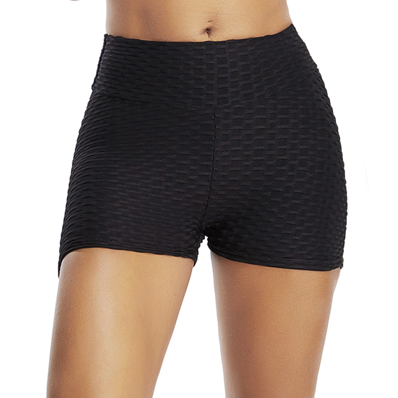 FITTOO Womens Butt Lift High Waist Ruched Workout Tights Stretch Yoga Gym Shorts - image 3 of 6
