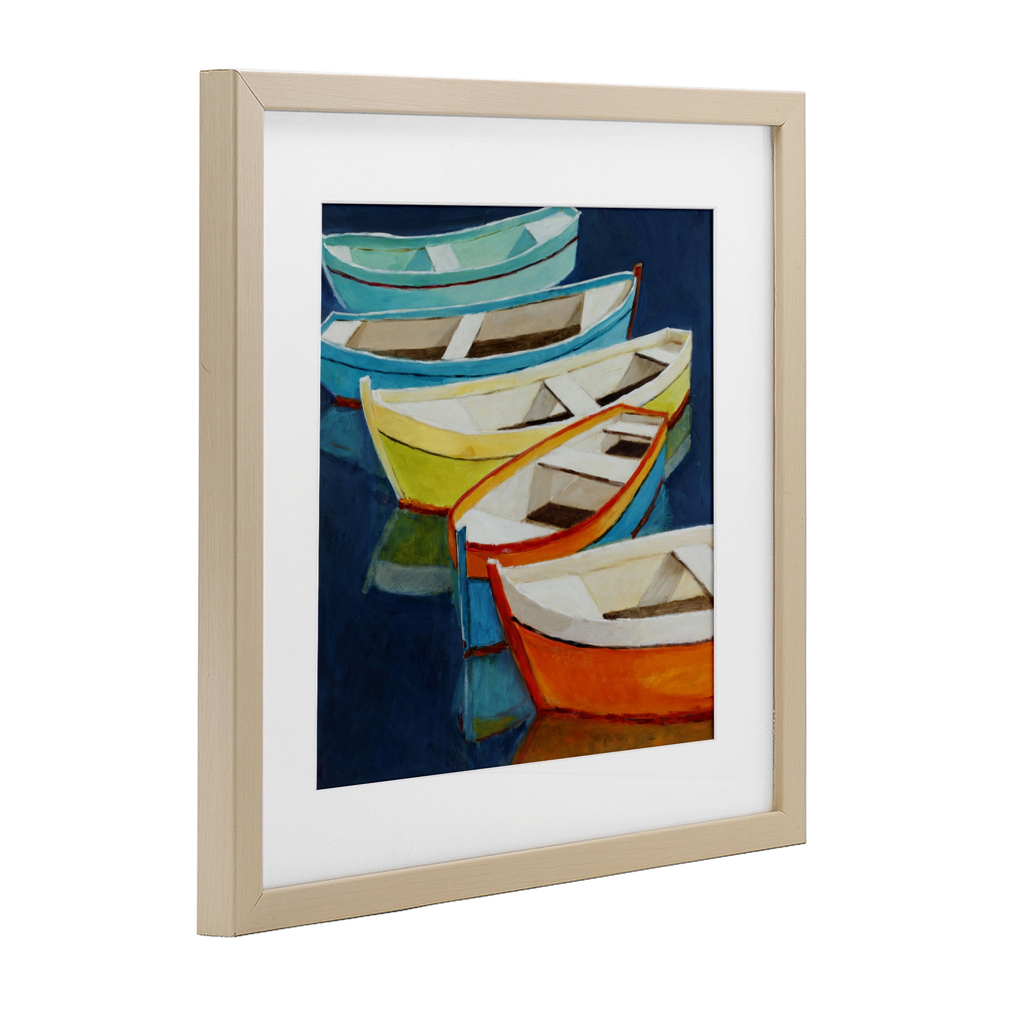 Stupell Industries Serene Rowboats in Summer Birch Framed Print Under Glass, design by Lorenzo Collective
