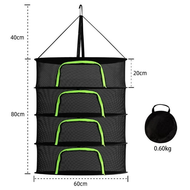 Drying Net For Herbs Drying Net For Herbs 2/4/6/8 Layer Drying Rack Hanging Foldable Mesh Drying Rack With Hooks Zipper Design For Herbs