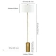 thumbnail image 6 of Evelyn&Zoe Somerset 64" Tall Floor Lamp with Drum Fabric Shade, Brass/White, 6 of 7