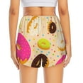 thumbnail image 4 of Uemuo Donuts Pattern Women's Athletic Shorts High Waisted Running Shorts with Liner Pockets Gym Elastic Workout Shorts-XX-Large, 4 of 9