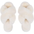 thumbnail image 3 of Pantuflas de mujer, pantuflas cálidas de felpa, pantuflas Sanda de piel deslizante   ER, 3 of 5
