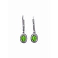thumbnail image 3 of Rylos 14K White Gold Dangling Earrings - 6X4MM Oval Peridot & Sparkling Diamonds -  Exquisite Birthstone Jewelry, 3 of 7