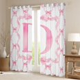 thumbnail image 2 of Erosebridal Girls Bowknot Personalized Curtains Pack of 2 (42x84 Each),Pink Alphabet D Print Curtains Blackout For Kids, 2 of 7