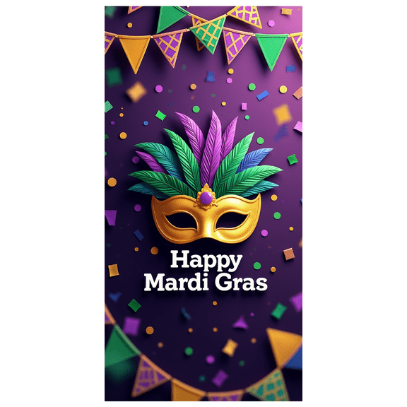 Mardi Gras Mask Banner Happy Celebrations Backdrop Party Decorations Festival Supplies Photography Props Event Decor Colorful Fiesta Background