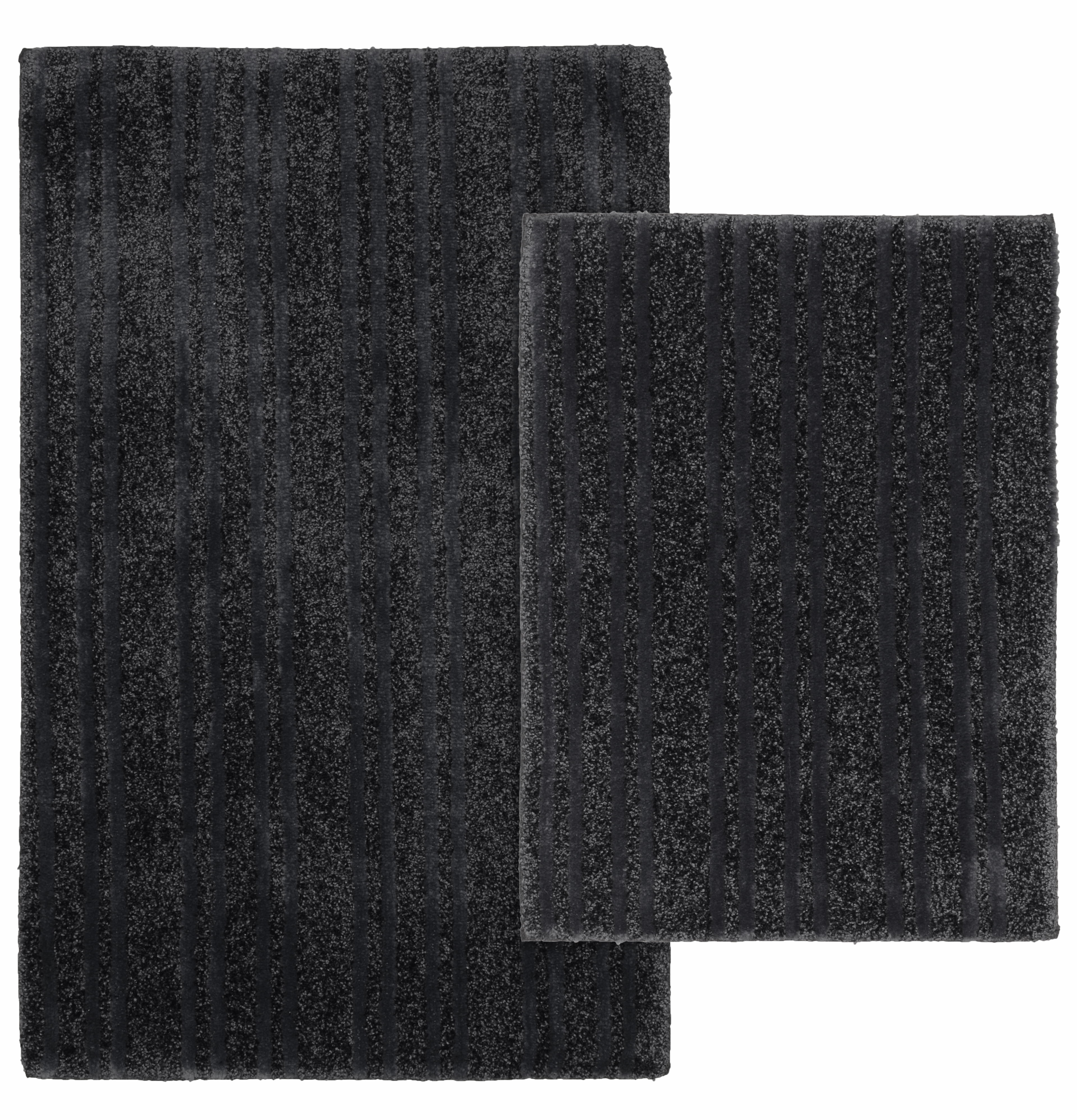 Garland Rug Grand Isle Bath Rugs Dark Gray 2 Pc Nylon Set, 17"x24", 21