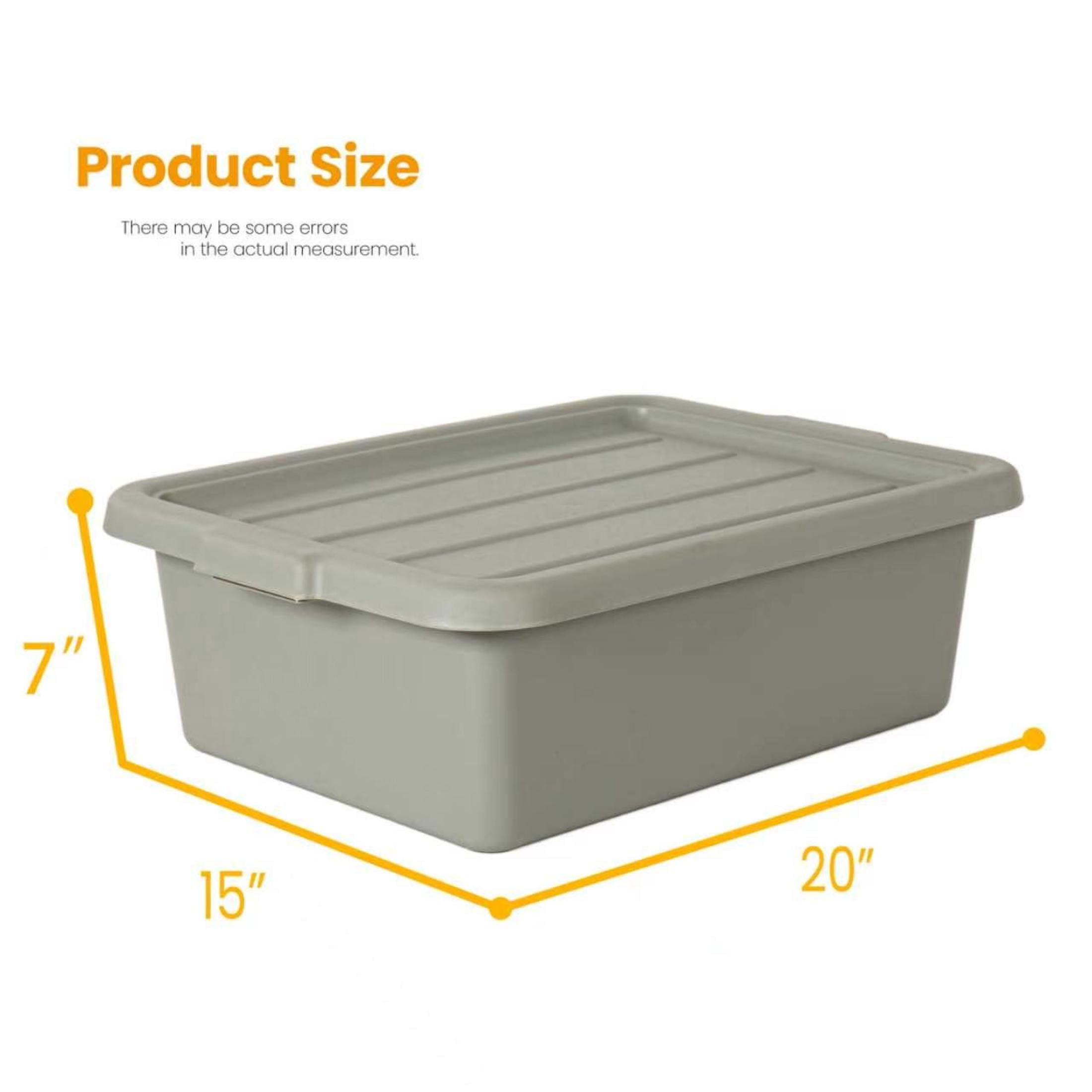 Noble House 6-Pack 9 Gallon Food-Grade Commercial Meat Tubs with Lids, Heavy Duty Utility Container, Gray