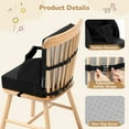 thumbnail image 4 of Toddler Booster Seat for Dining Table, Caveen Waterproof Booster Seat for Kitchen Chair , With Adjustable Straps and Non-Slip Bottom, Portable Increasing Cushion for Toddlers, Black, 4 of 9