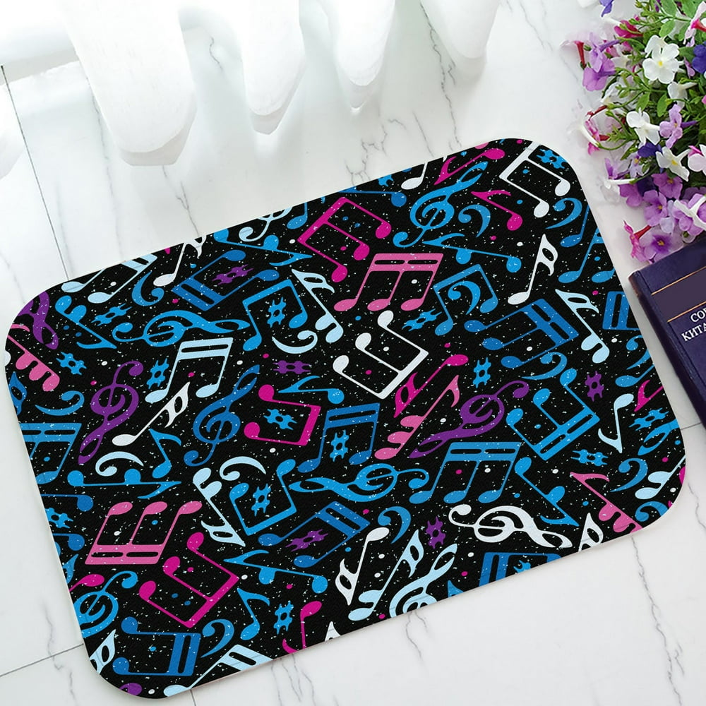 ABPHQTO Colorful Dotted Music Musical Notes Doormat Entrance Rug Area