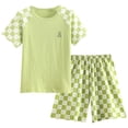 thumbnail image 1 of Nwiuh Toddler Baby Girl Summer Clothes Ruffle Ribbed Knit Short Sleeves T-Shirt Tee Tops + Shorts Cute Outfits Set (Green, 9-10 Years), 1 of 7