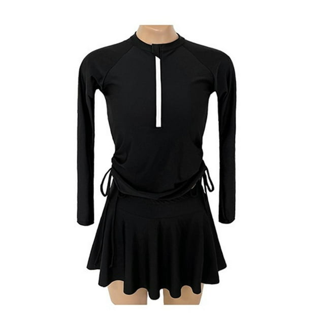 Traje de ño para mujer, camiseta de natación de manga larga y pantalones cortos para bucear, playa, mujer SG