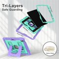 thumbnail image 3 of Case For iPad mini 6 2021 / mini 2024,Anti Drop Silicone+PC Layer Protective Case Hidden Large Bracket ,Shoulder Strap, Heavy Duty Shockproof Three Proof Tablet Protective Case,Purple, 3 of 7