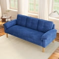 thumbnail image 3 of Noelse 69" Affordable 3-Seater Sofa Couch, Comfortable Velvet Loveseat with 7.5” Thick Cushions, Compact Couch for Living Room, Easy Assembly, Blue, 3 of 8