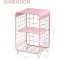 thumbnail image 3 of ZJQYDS Cute Kids Pink Nightstand,Metal Side Table,3 Tier End Table with Storage,Vintage Bedside Table,Girls Bedroom Furniture for Living Room,Bedroom,Dorm, 3 of 14