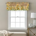 thumbnail image 3 of Summer Floral Valance Curtain Watercolor Sunflower Eucalyptus Leaves Wood Grain Window Valances Rod Pocket Short Curtains Window Treatments for Kitchen Bedroom Bathroom Laundry 56" x 16", 3 of 9