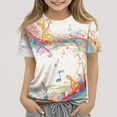 thumbnail image 2 of WTOBBY Children's Fruit Print Short Sleeve T-Shirt Top with Round Neck - Casual Toddler Shirt for Girls and Boys, Perfect for Playtime and School,White 140, 2 of 5