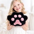 thumbnail image 3 of Cute Cat Paw Shape Crossbody Handbag Plush Shoulder Bag Purse with Chain Strap,Black, 3 of 4