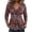 T7-Red, variant on Leopard Print Tops for Women V Neck Long Sleeve Knot Chest Ruched Shirt Blouse,Brown 2XL