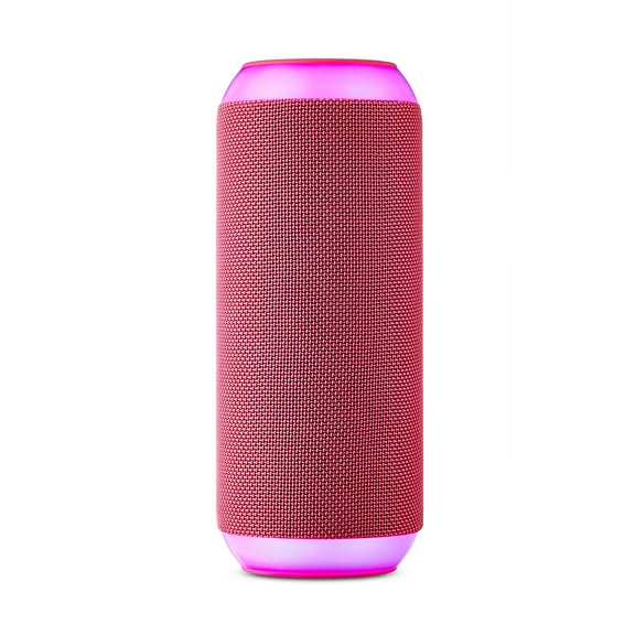 onn Large Rugged Speaker with Bluetooth Wireless Technology and LED Lighting, Pink