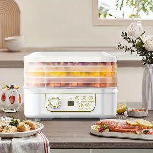SDNall Déshydrateurs pour Aliments, Machine Sécheuse pour la Maison Machine Sécheuse pour Bonbons et Collations Machine Déshydrateur pour Aliments avec Minuterie Numérique Réglable et Contrôle de la Température pour le Bœuf