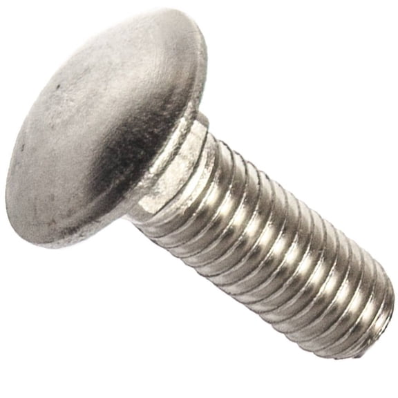 10-24 x 1/2" Carriage Bolts, Round Head, Square Neck, Stainless Steel 18-8, Full Thread, Plain Finish, Flat Point, Quantity 50 By Fastenere