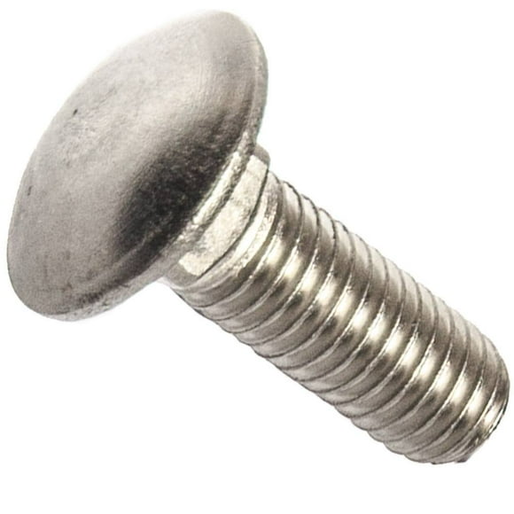 5/16-18 x 4" Carriage Bolts, Round Head, Square Neck, Stainless Steel 18-8, Full Thread, Plain Finish, Flat Point, Quantity 10 by Fastenere