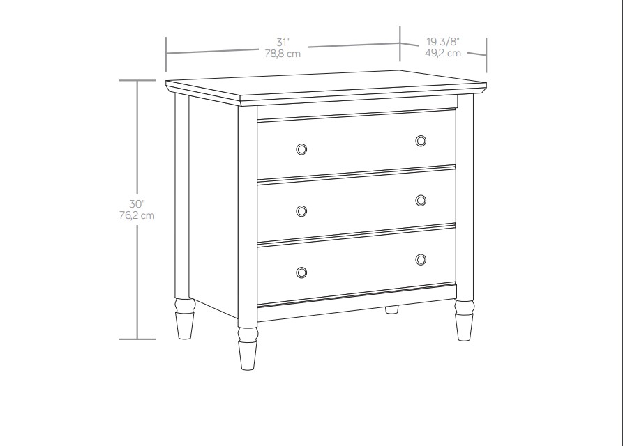 (2 pack) My Texas House Monroe 3 Drawer Nightstand with USB, Brushed Oak Finish