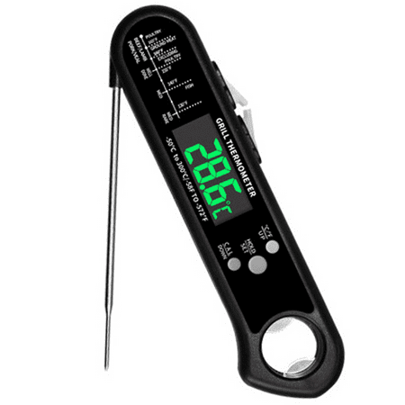 

Grillers Instant Read BBQ Meat Thermometer For Grill And Cooking. Sold In Elegant Gift Box Best Ultra Fast Digital Food Probe Includes Internal Meat Temperature Guide Black