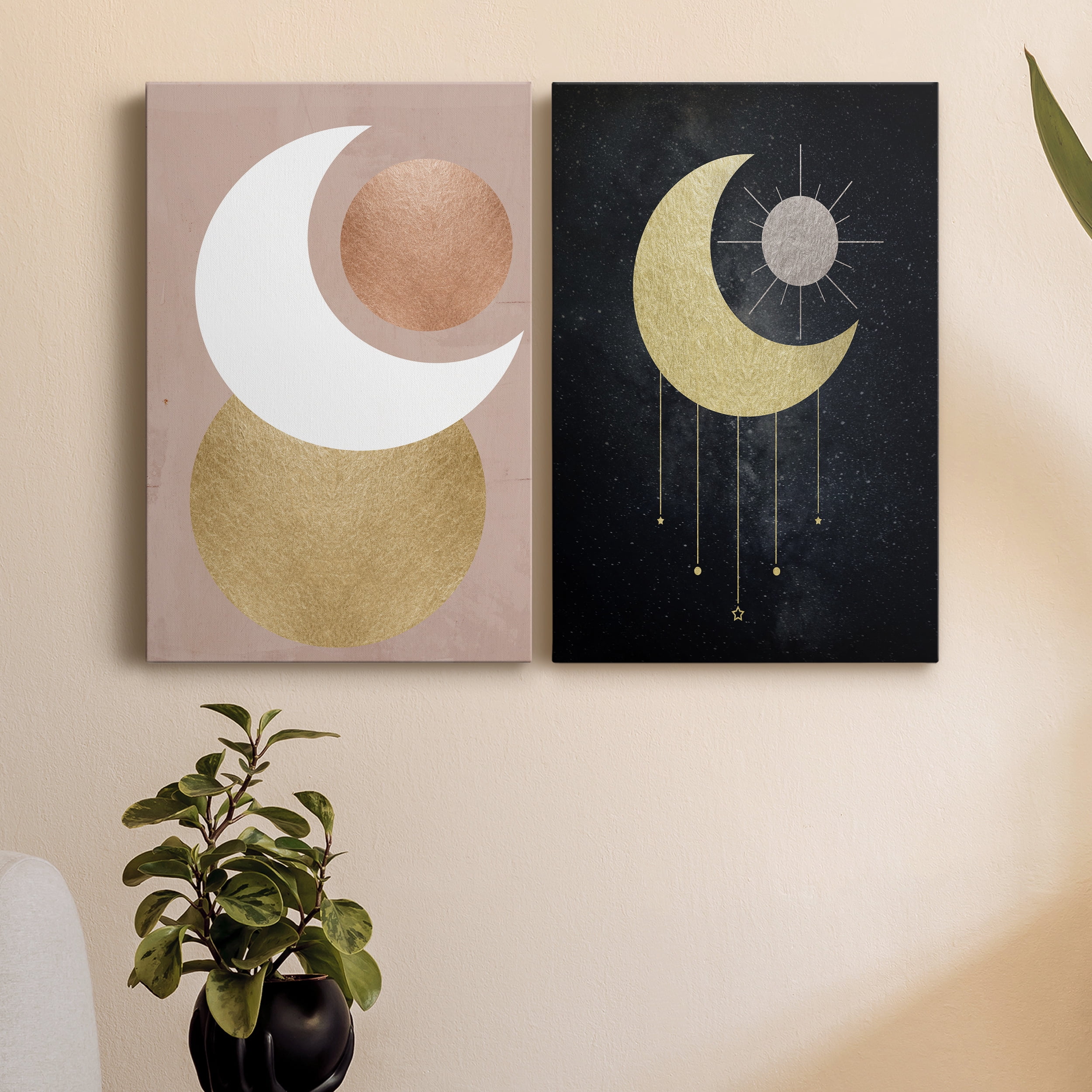 Lunar Mystic Premium Gallery Wrapped Canvas - Ready to Hang - Set of 2 - 24 x 36 Each