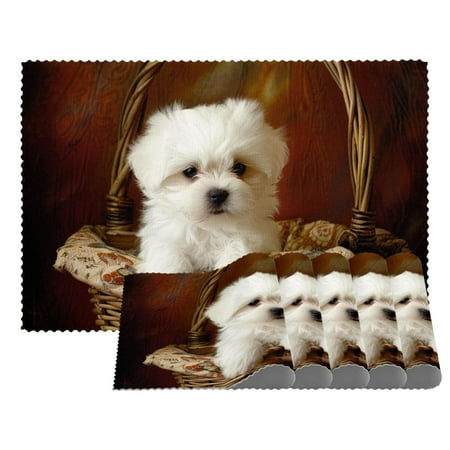 

Placemats Set of 4 Non Slip Washable Table Placemats Cute Pet Dog