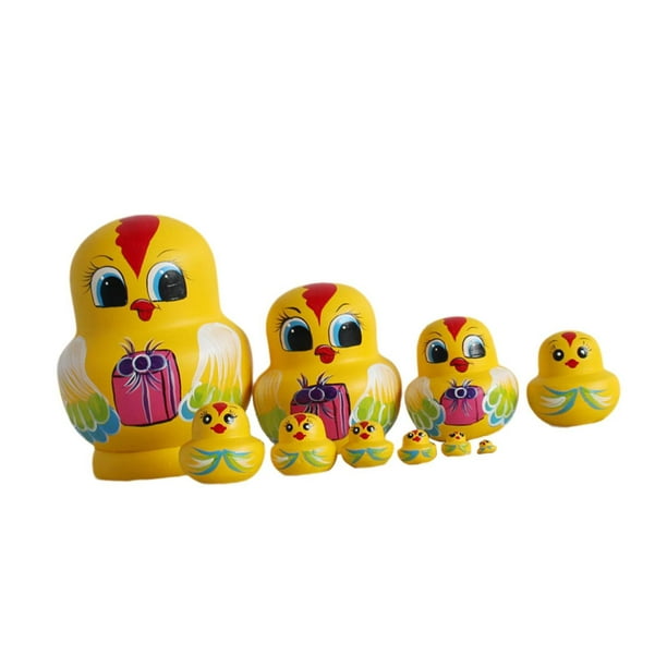 Muñecas rusas,Muñecas de madera de 10 capas hechas a mano,Conjunto apilable de elementos anidados para decoración del hogar infantil,Muñecas rusas Matrioskas para regalar,Muñecas rusas
