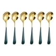 thumbnail image 2 of CRCMUHE Tableware Round Spoon 304 Stainless Spoon Fork Household Cute Small Soup Spoon Thick Round Bottom Eating Spoon, 2 of 9