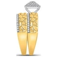 thumbnail image 4 of 10kt Yellow Gold His Hers Round Diamond Nugget Cluster Matching Wedding Set 3/8 Cttw, 4 of 5