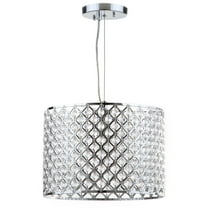 Safavieh Silva Chrome Beaded 12 in. Dia. Adjustable Diamond Pendant