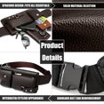 thumbnail image 4 of Riñonera de cuero para ocio al aire libre, bolso de viaje de negocios para hombre, 4 of 7