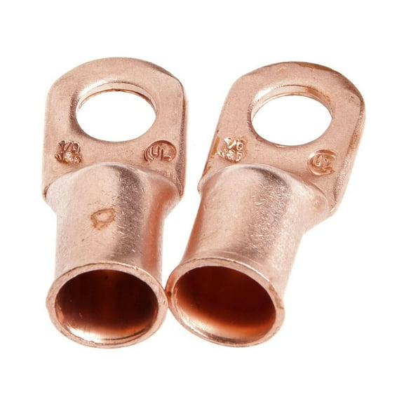 Forney Industries Cable Lug - Copper, #1/0 x 3/8 In. Stud - 2 Pack
