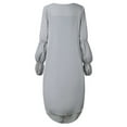 thumbnail image 3 of Gvmfive Women Long Puff Sleeve Asymmetrical Casual Tops Blouse High Low Hem Shirt Dress, 3 of 4