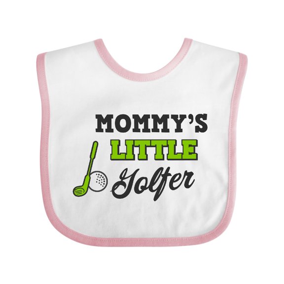 Inktastic Mommys Little Golfer with Golf Club and Ball Boys or Girls Baby Bib