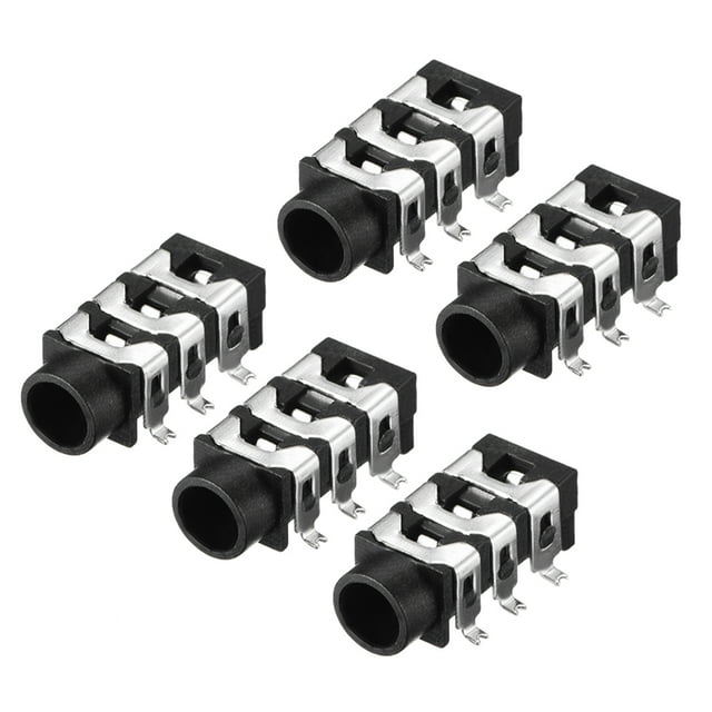 Unique Bargains 3.5 mm Audio Jack Connector PCB Mount Female Socket 6Pin PJ-313D 5pcs