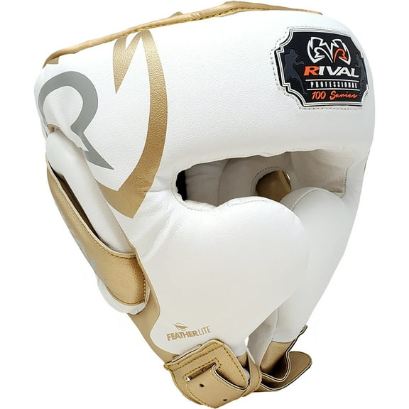 RIVAL Boxing RHG100 Professional Headgear - Medium - White/Gold