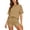 Khaki#9527, variant on BOOMNY Womens 2 Peice Sets Striped Short Sleeve Tops Shorts Outfits for Women Summer Casual Matching Sets