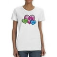 thumbnail image 2 of Colored Hearts Women T-Shirt, Female Large, 2 of 4