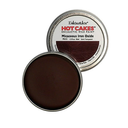 UPC: 0813043011243 | Enkaustikos Hot Cake Encaustic Wax Paint  1.5 oz. Tin  Micaceous Iron Oxide