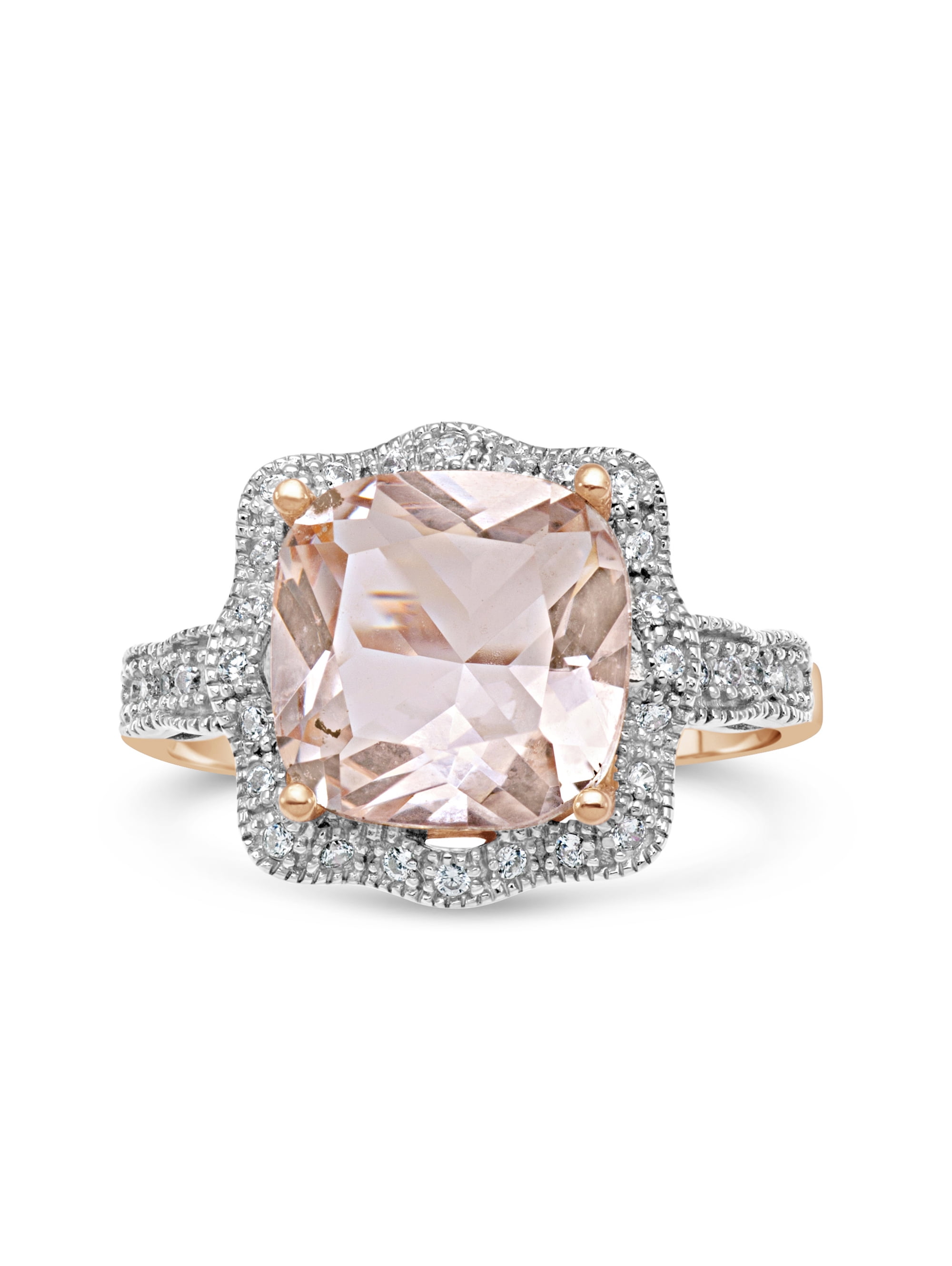 10mm CushionCut Simulated with White CZ 18kt Rose Gold over