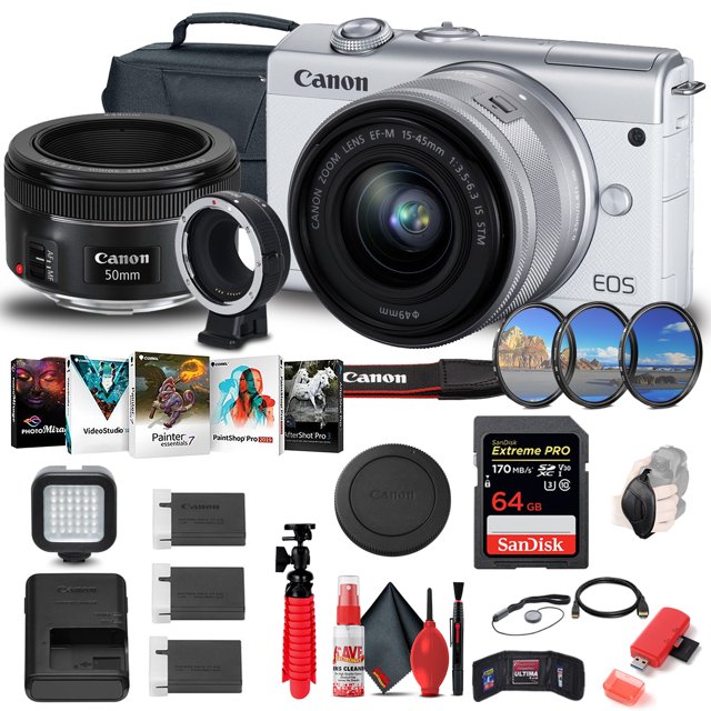Canon EOS M200 Appareil Photo Numérique Sans Miroir avec Objectif 15-45 mm (3700C009) + Plus