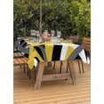 thumbnail image 2 of Yellow Black Geometric Outdoor Tablecloth - 54x80 Inch Rectangle Dining Table Cover, Modern Art Abstract Grey Line Waterproof Outdoor Table Cloth with Umbrella Hole & Zipper for Picnic/Patio/Party, 2 of 7
