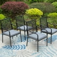 thumbnail image 6 of SUMMIT LIVING 5-Piece Patio Dining Set, Steel Chair with Cushion & Square Table for 4-Person, Black & Gray, 6 of 18