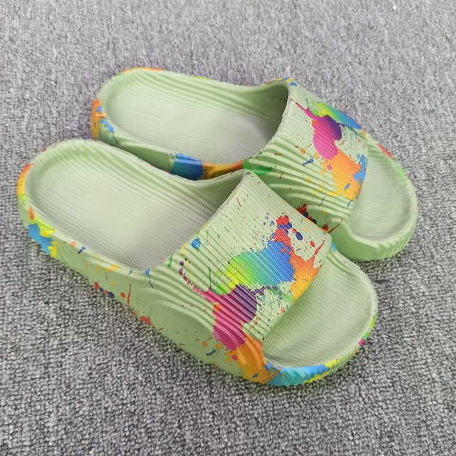 Women‘s Colorful Pillow Slides Open Toe Soft Sole EVA Quick Drying Shoes Fashion Indoor & Outdoor Slides