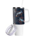 thumbnail image 2 of SKYSONIC Insulated Tumblers with Lids and Straws Handles 40oz Water Bottle Lobster Travel Mug Reusable Stainless Steel Thermos Vacuum, 2 of 7